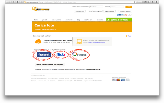 Carica le foto dal tuo Social Network preferito: Facebook, Flickr o Picasa! Carica le foto dal tuo Social Network preferito: Facebook, Flickr o Picasa!