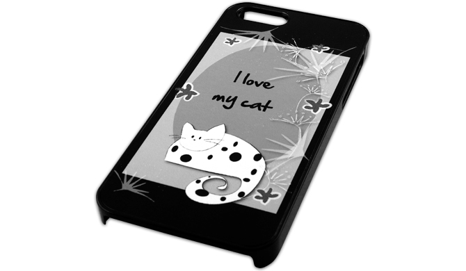 Cover per iPhone 5, iPhone 5s con tema "Gatto e fiori" Cover per iPhone 5, iPhone 5s con tema "Gatto e fiori"