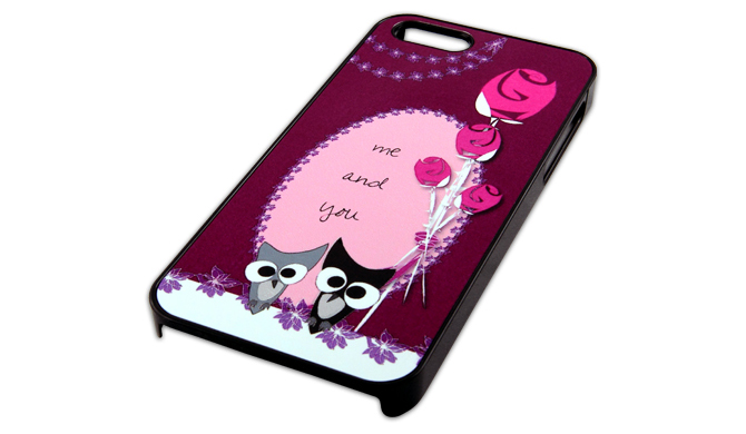 Cover per iPhone 5, iPhone 5s con tema "Gufi e rose" Cover per iPhone 5, iPhone 5s con tema "Gufi e rose"