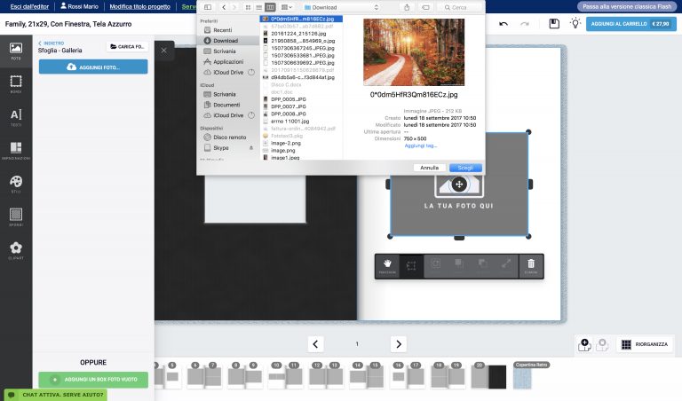 scagli la foto che desideri per il tuo fotolibro fra le cartelle del tuo pc
