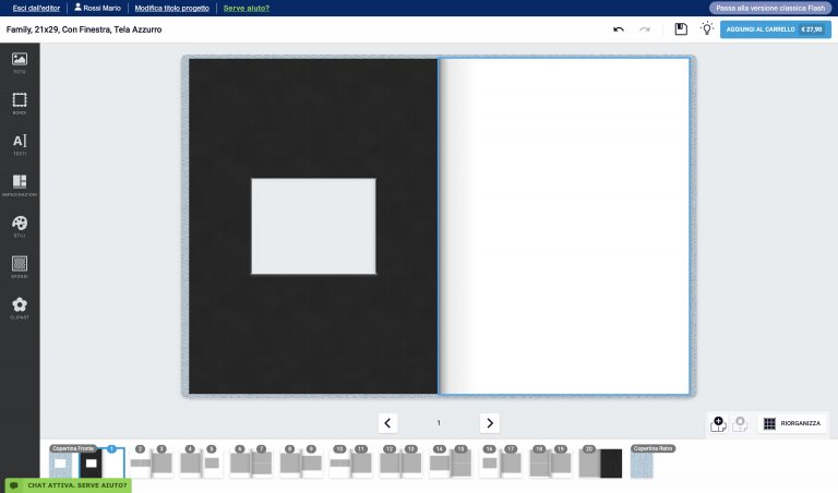 seleziona all'interno del tuo fotolibro l'area in cui desideri inserire la tua foto