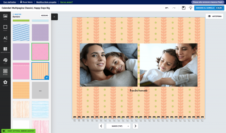 aggiungi sfondi al tuo calendario personalizzato
