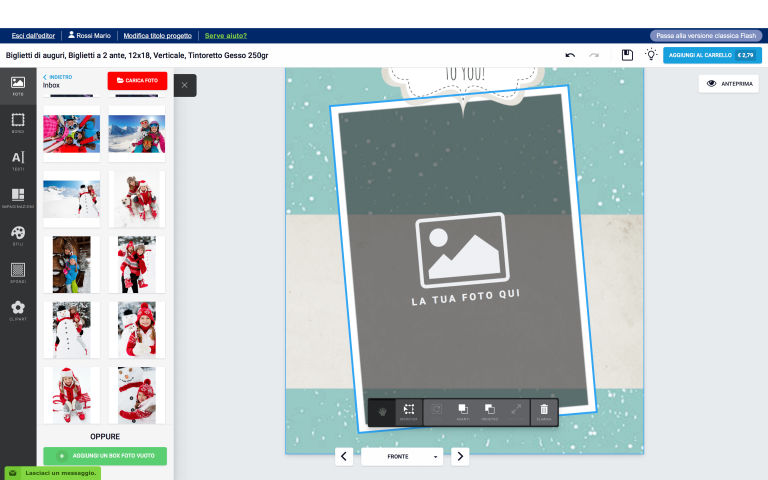inserisci una foto nel tuo biglietto di Natale con foto personalizzato