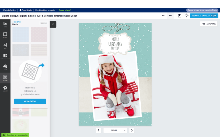 inserisci una foto nel tuo biglietto di Natale con foto personalizzato 2