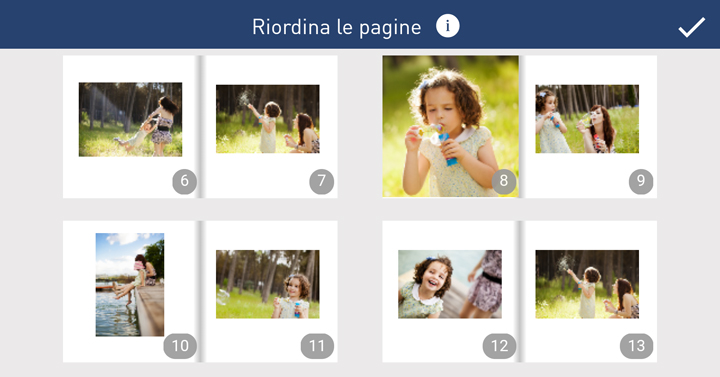 Stampa fotolibri - Riordina le pagine