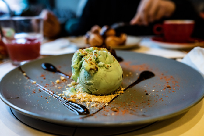 Food photography di un gelato dessert