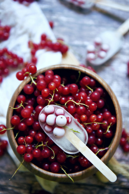 Food photography di un ghiacciolo fatto in casa ai ribes