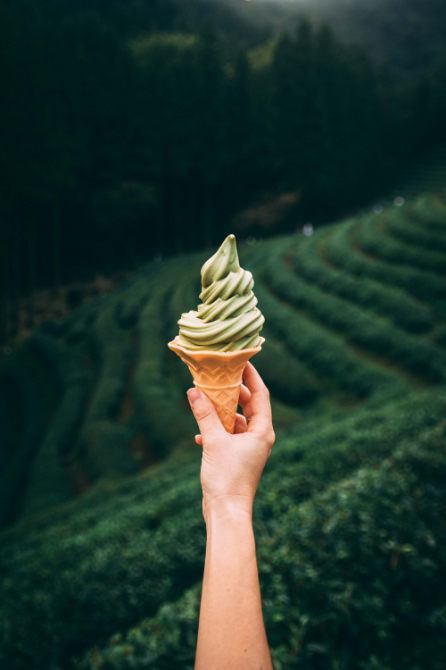 Food photography di un cono gelato