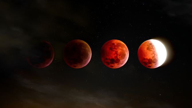 Fotografia delle 4 fasi lunari