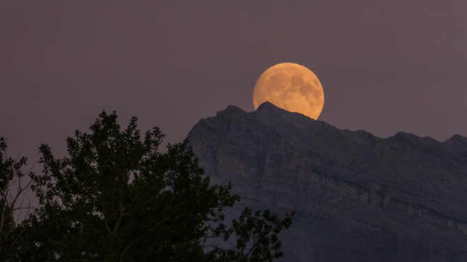 Fotografia della luna piena con paesaggi in primo piano