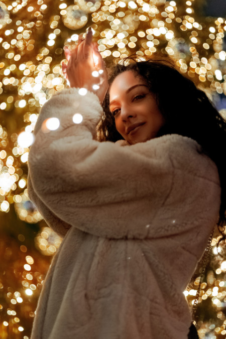 Foto ritratto con effetto bokeh