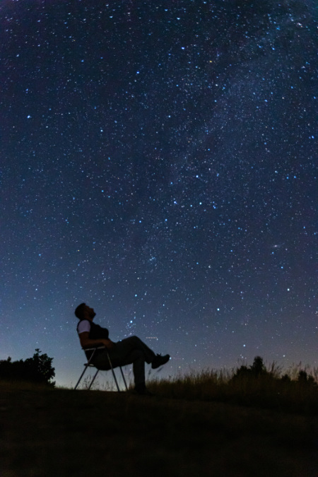Silhouette sotto le stelle